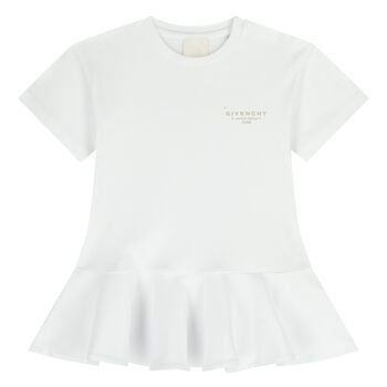 Younger Girls White Logo Dress
