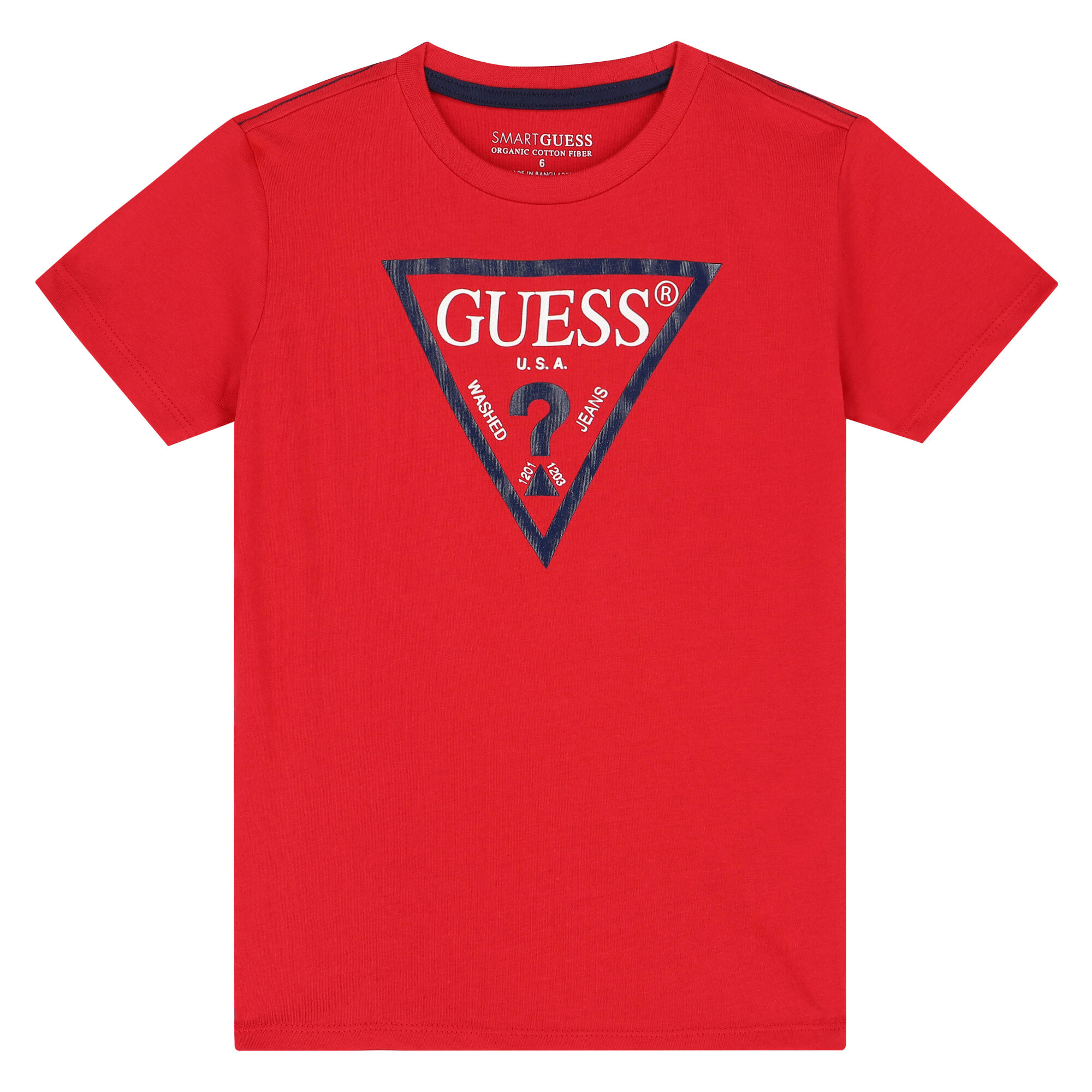 Guess Boys Red Logo T Shirt Junior Couture