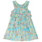 Girls Blue Pineapple Dress, 1, hi-res
