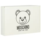 White & Blue Teddy Bear Logo Babygrow, 2, hi-res