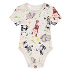 بدلة رياضية بالشعار باللون البيج للأولاد (3 قطع), 1, hi-res