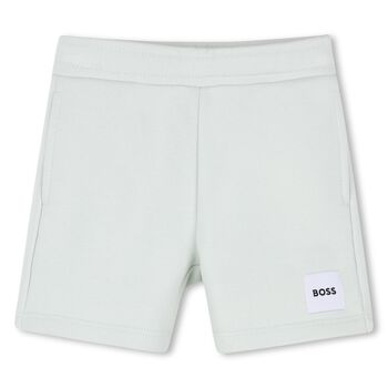 Younger Boys Green Logo Shorts