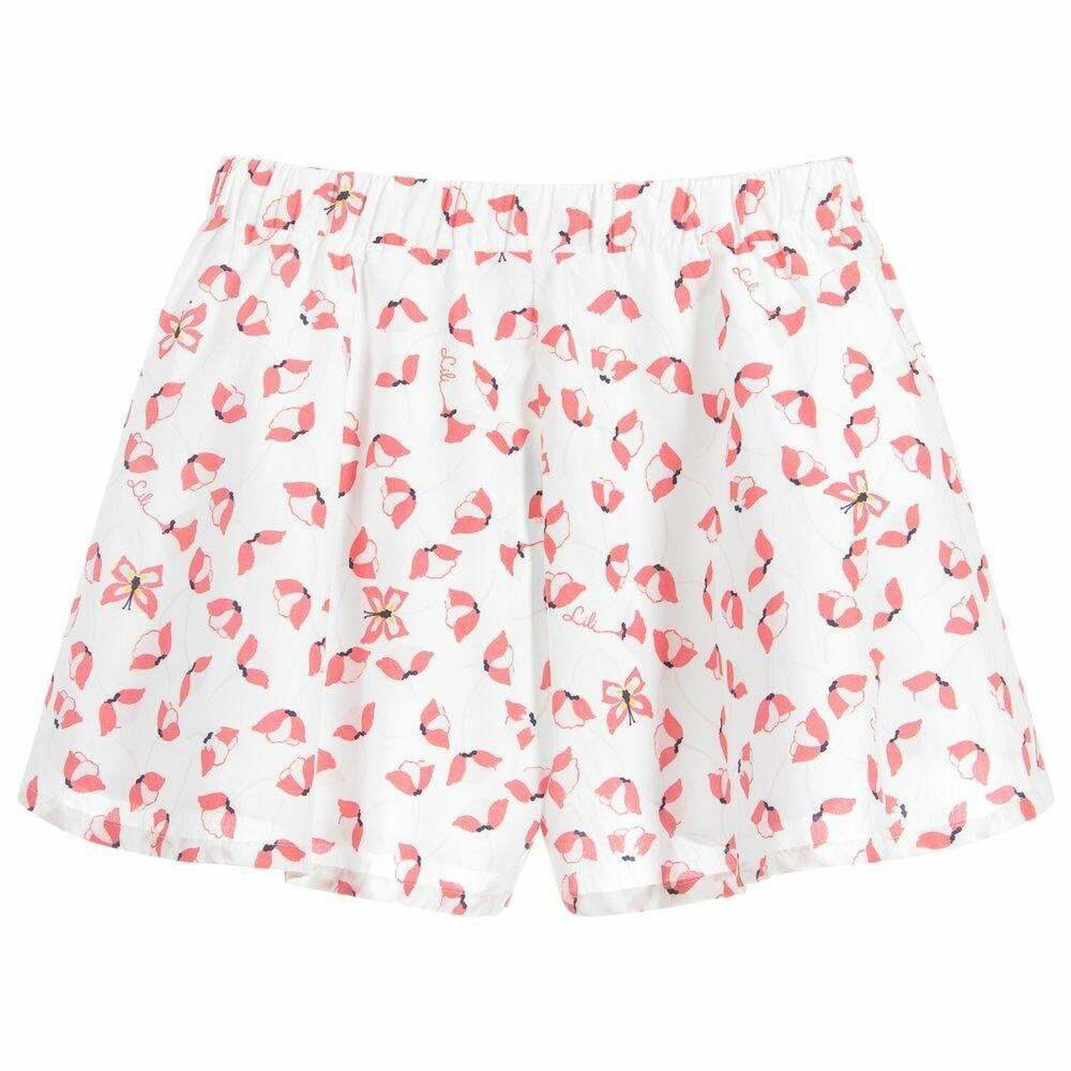 Girls White & Pink Shorts, 1, hi-res image number null