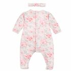 Baby Girls Pink Floral Babygrow Set, 1, hi-res