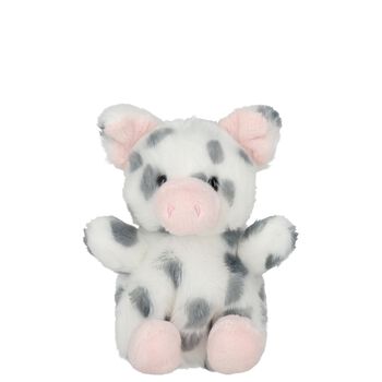 Girls Palm Pals White & Pink Spotted Piglet Soft Toy ( 13CM )