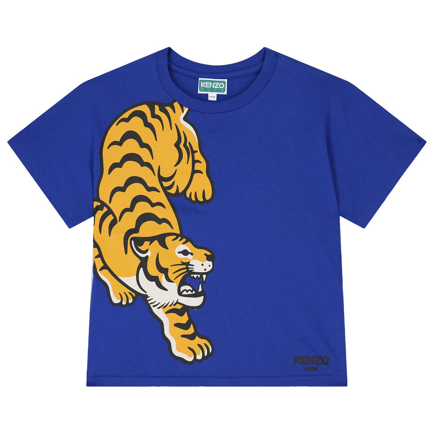 Boys Blue Tiger Logo T-Shirt, 1, hi-res
