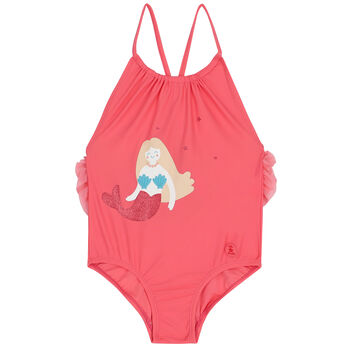 Girls Pink Mermaid Swimsuit