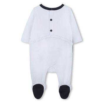 Baby Boys Blue Logo Babygrow