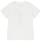 Boys White Dog Logo T-Shirt, 1, hi-res