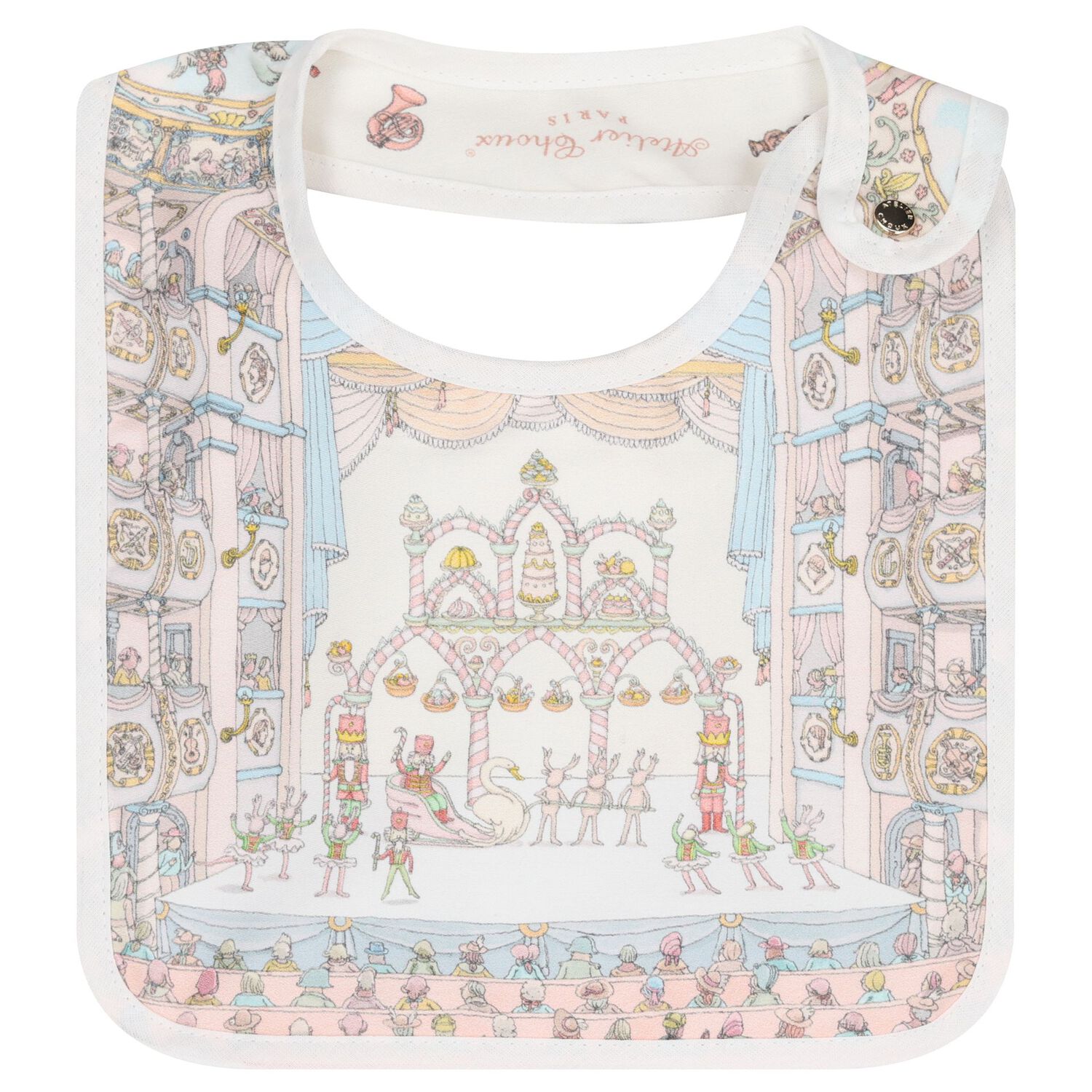 White & Blue Nutcracker Baby Carré Swaddle & Bib Gift Set, 1, hi-res image number null