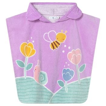 Younger Girls Lilac Striped Hooded Towel