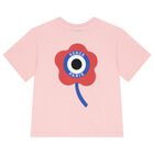 Girls Pink Flower Logo T-Shirt, 1, hi-res