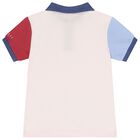 Boys White & Pink Logo Polo Shirts, 1, hi-res