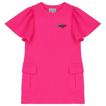 Girls Pink Logo Dress