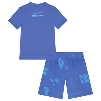 Boys Blue Logo Shorts Set, 3 Boys Blue Logo Shorts Set