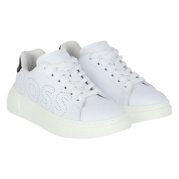 Boys White Logo Trainers