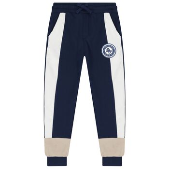 Boys Blue & White Logo Joggers