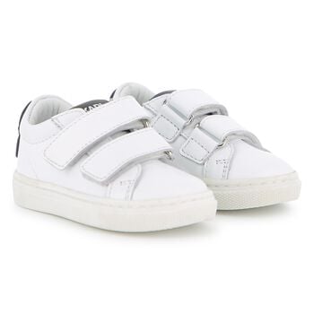 Boys White Ikonik Karl Logo Trainers