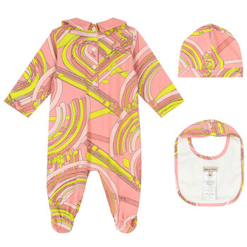 Baby Girls Pink & Yellow Babygrow Set