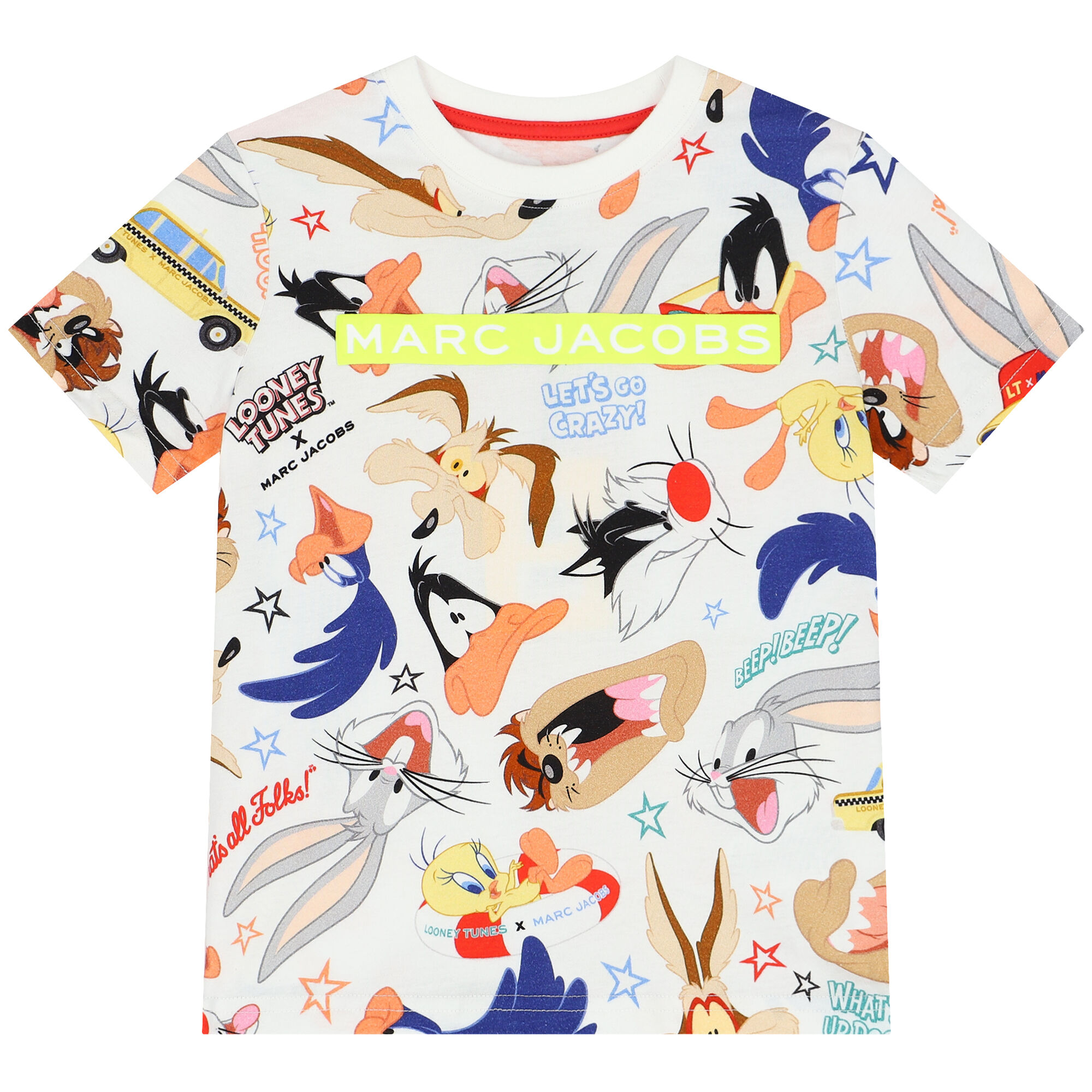 MARC JACOBS White Looney Tunes Logo T-Shirt | Junior Couture
