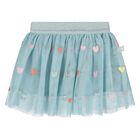 Younger Girls Green Heart Tulle Skirt, 1, hi-res