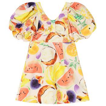 Girls Multi-Coloured Fruits Dress