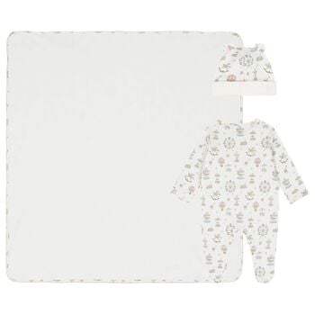 White Carousel & Hot Air Balloon Babygrow Gift Set