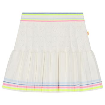 Girls Ivory Pleated Skirt