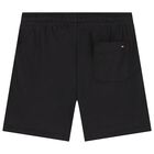 Boys Black Logo Shorts, 1, hi-res