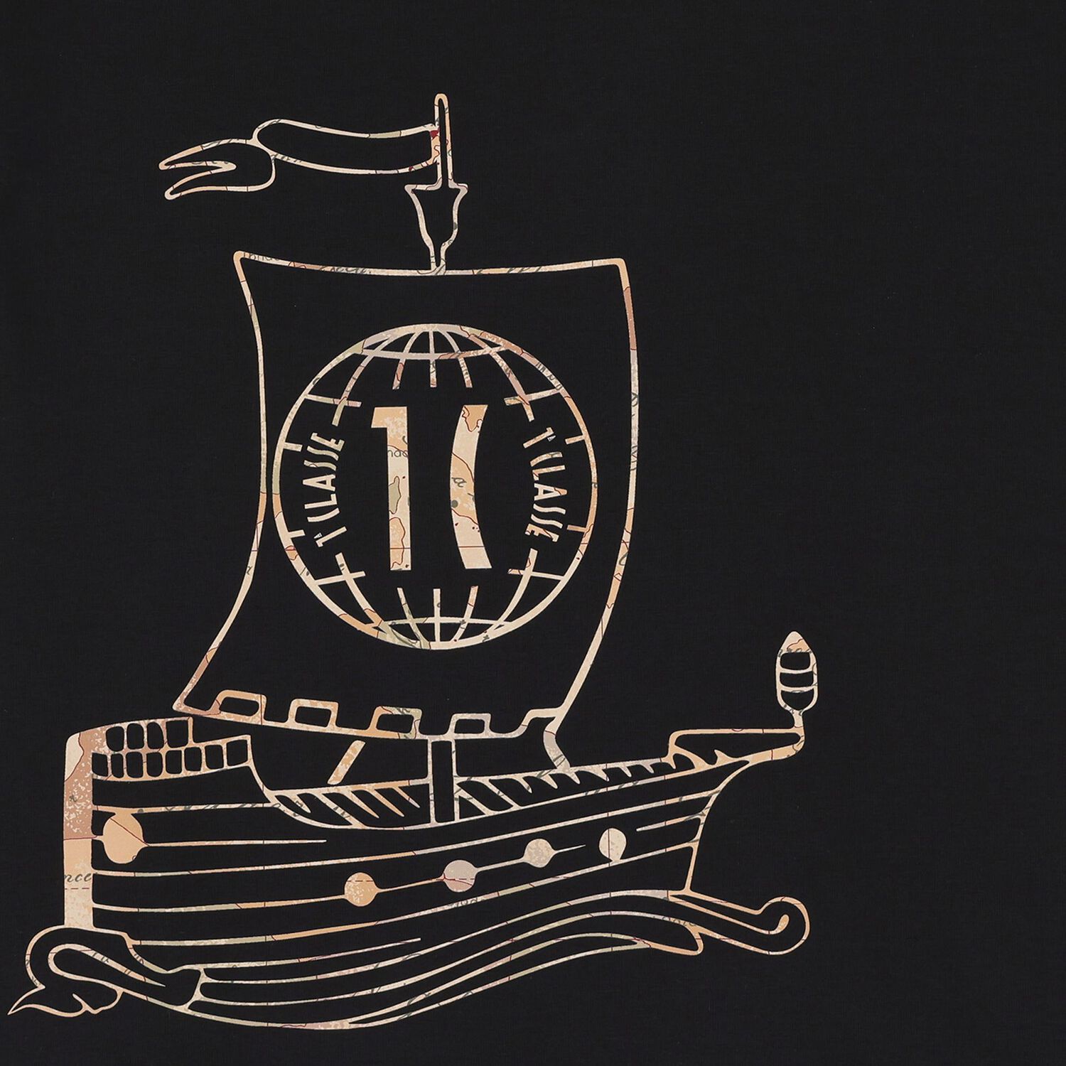 طقم شورت خريطة جغرافية للأولاد باللونين الأسود والبيج, 1, hi-res