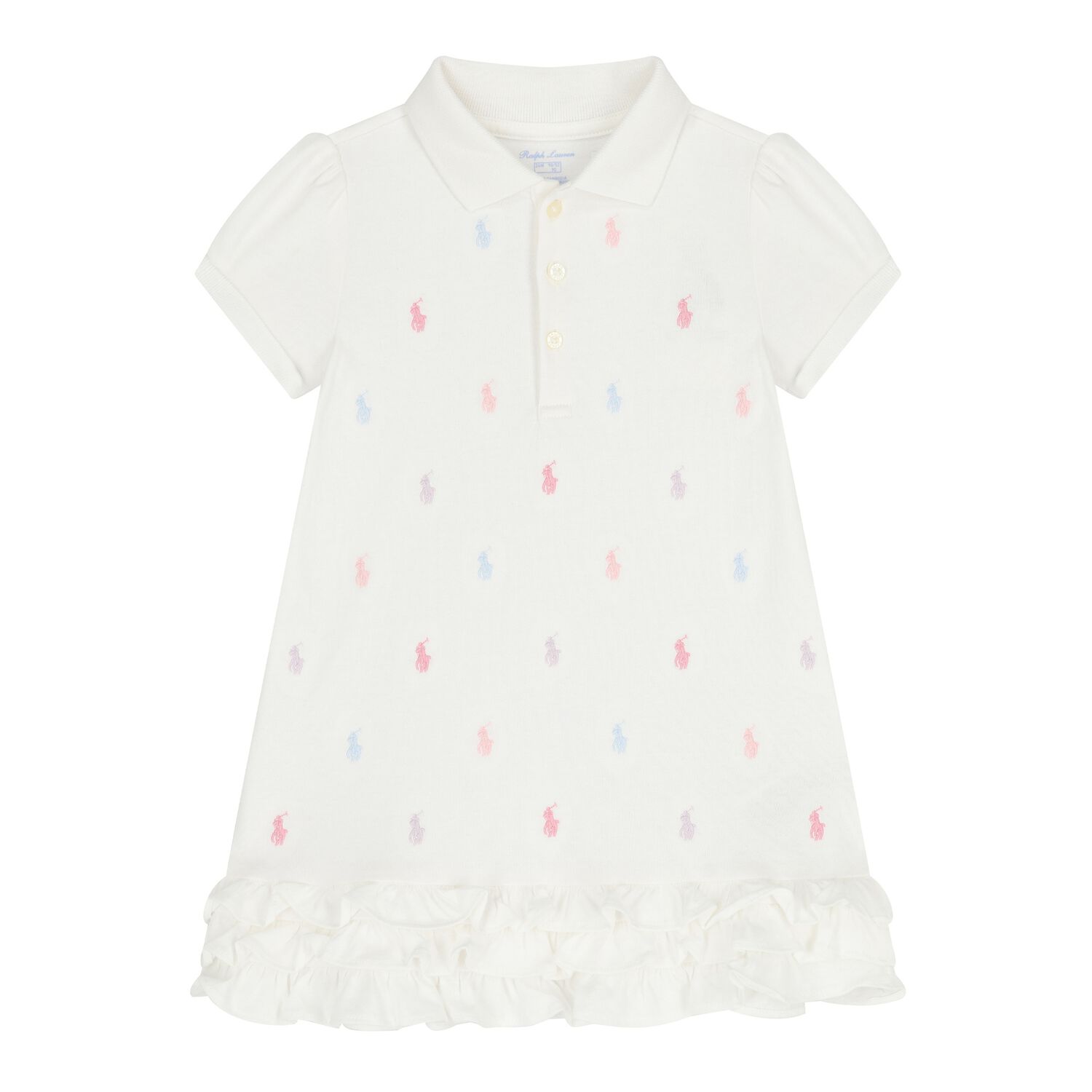 Baby Girls White Polo Dress, 1, hi-res image number null