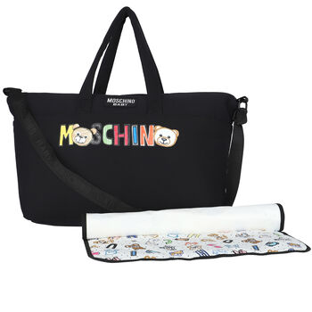 Black Teddy Bear Logo Baby Changing Bag