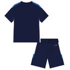 Boys Navy Blue Logo Shorts Set, 1, hi-res
