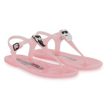 Girls Pink Karl & Choupette Jelly Sandals