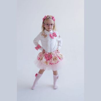 Girls Pink Bow Skirt