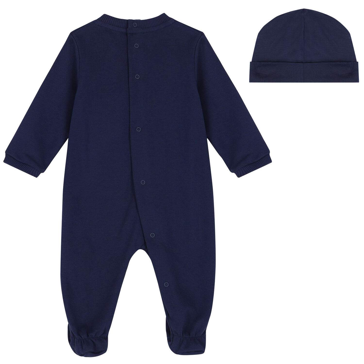Navy Teddy Bear Logo Babygrow Set, 2, hi-res