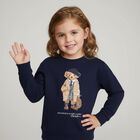 Girls Navy Blue Polo Bear Logo Sweatshirt, 1, hi-res