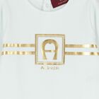 Baby Boys Blue & Gold Logo Romper, 3, hi-res