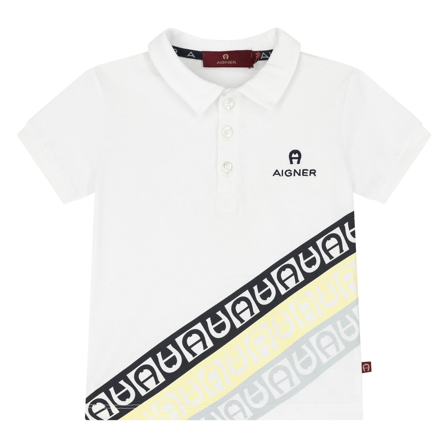 Younger Boys White Logo Polo Shirt, 1, hi-res image number null