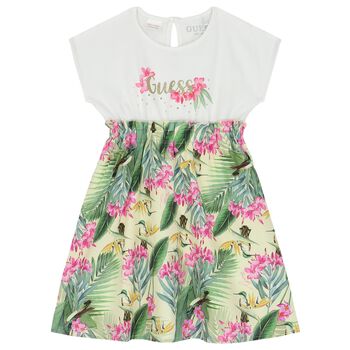 Girls Tropical Print Dress