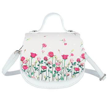 Girls White Roses Shoulder Bag