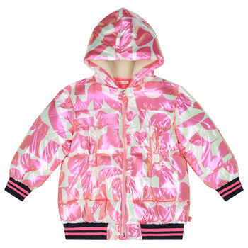 Girls Pink & Ivory Puffer Jacket