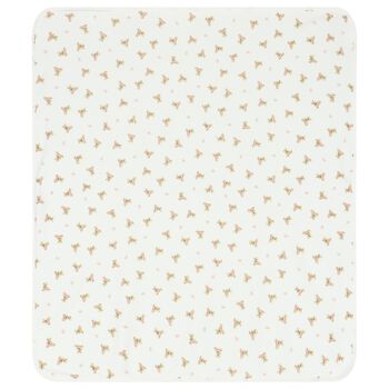 Baby Girls White Printed Blanket