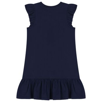 Girls Navy Blue Polo Bear Dress