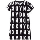 Girls Black & White Logo Dress Set, 1, hi-res