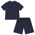 Boys Navy Blue Shorts Set, 1, hi-res