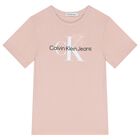 Boys Beige Logo T-Shirt, 6, hi-res