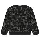Boys Black Logo Sweatshirt, 1, hi-res