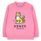 Girls Pink Tiger Logo Sweatshirt, 1, hi-res