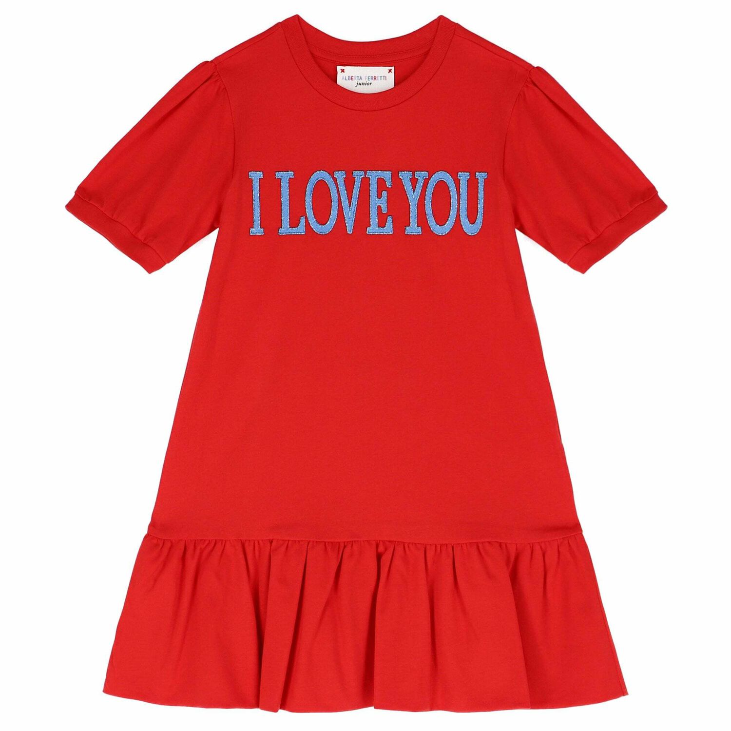 Girls Red Embroidered Dress, 1, hi-res image number null